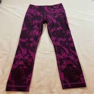 Lululemon Wunder Under Crop II Breezie Regal Plum Purple Black Leggings